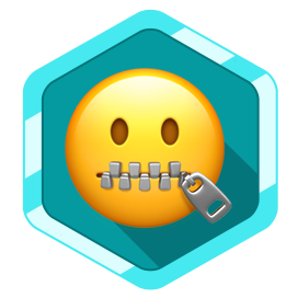 Secret Badge - Zipped Mouth Emoji